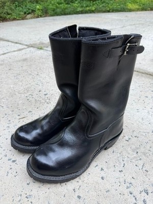 Wesco The Boss Custom Leather Engineer Boots VibramSoles, Shift Patch, Knife Poc