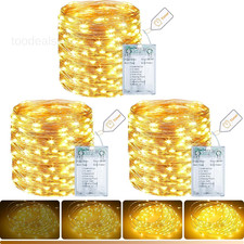 3 Pack Fairy Lights Battery Operated with Timer, 3 Pack, Warm White