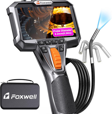 FOXWELL Y400 220° Drehbar Endoskopkamera Mit Licht, 6,2Mm Endoskopkamera Bewegli