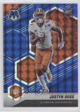 2022 Panini Mosaic Draft Picks Mosaic Blue Prizm 72/75 Justyn Ross #98 0za3