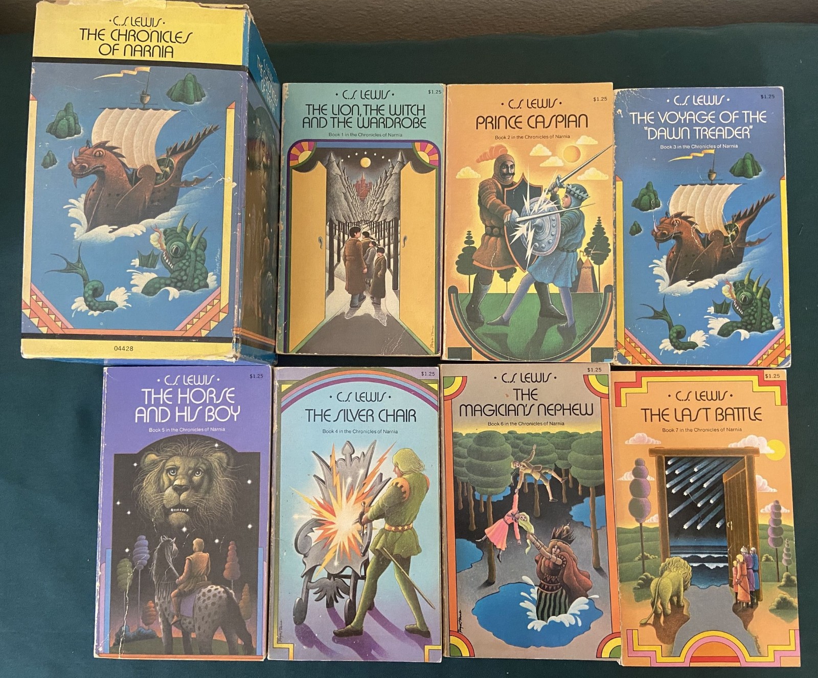 Chronicles of Narnia C S Lewis Complete PB Box Set Slipcase 1976 Collier Baynes