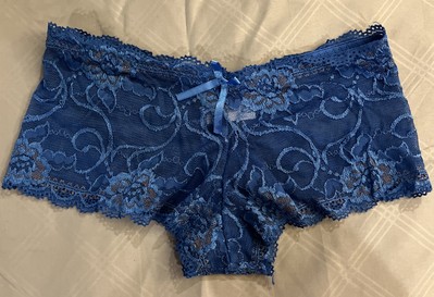 NWOT MAMIA SZ M BLUE LACE CHEEKY PANTIES