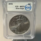 2016 American Silver Eagle ICG MS70 • Perfect Grade • Stunning Brilliant Finish