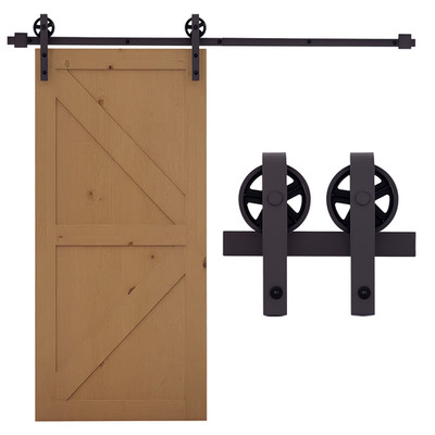 Homcom 6 Fuß/1830 mm Kohlenstoffstahl Schiebe Scheune Holz Tür Hardware Schrank Schiene Set