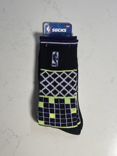 FBF Basketball Socks NBA Logoman (Black, Lime) A301