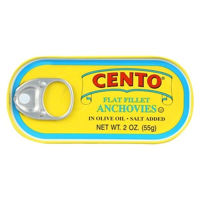 Cento - Flat Fillets of Anchovies in Olive Oil, (3)- 2 2 Ounce (Pack 3) 