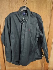 Ralph Lauren Men's XL 100 Cotton Green Long Sleeved Button Down Shirt