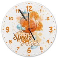 Cocktail Wanduhr Aus MDF Mit Spruch It's Spritz O'clock