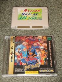 X-Men vs Street Fighter Sega Saturn SS Game Japan + Action Replay 4M Plus cart
