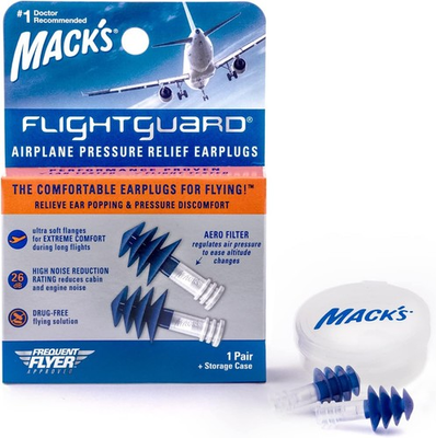 #ad Mack#x27;s Flightguard Airplane Pressure Relief Earplugs 26dB NRR 33dB SNR 1 Pair $10.66