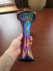 Super Purple Imperial Carnival Glass Beaded Bullseye Vase