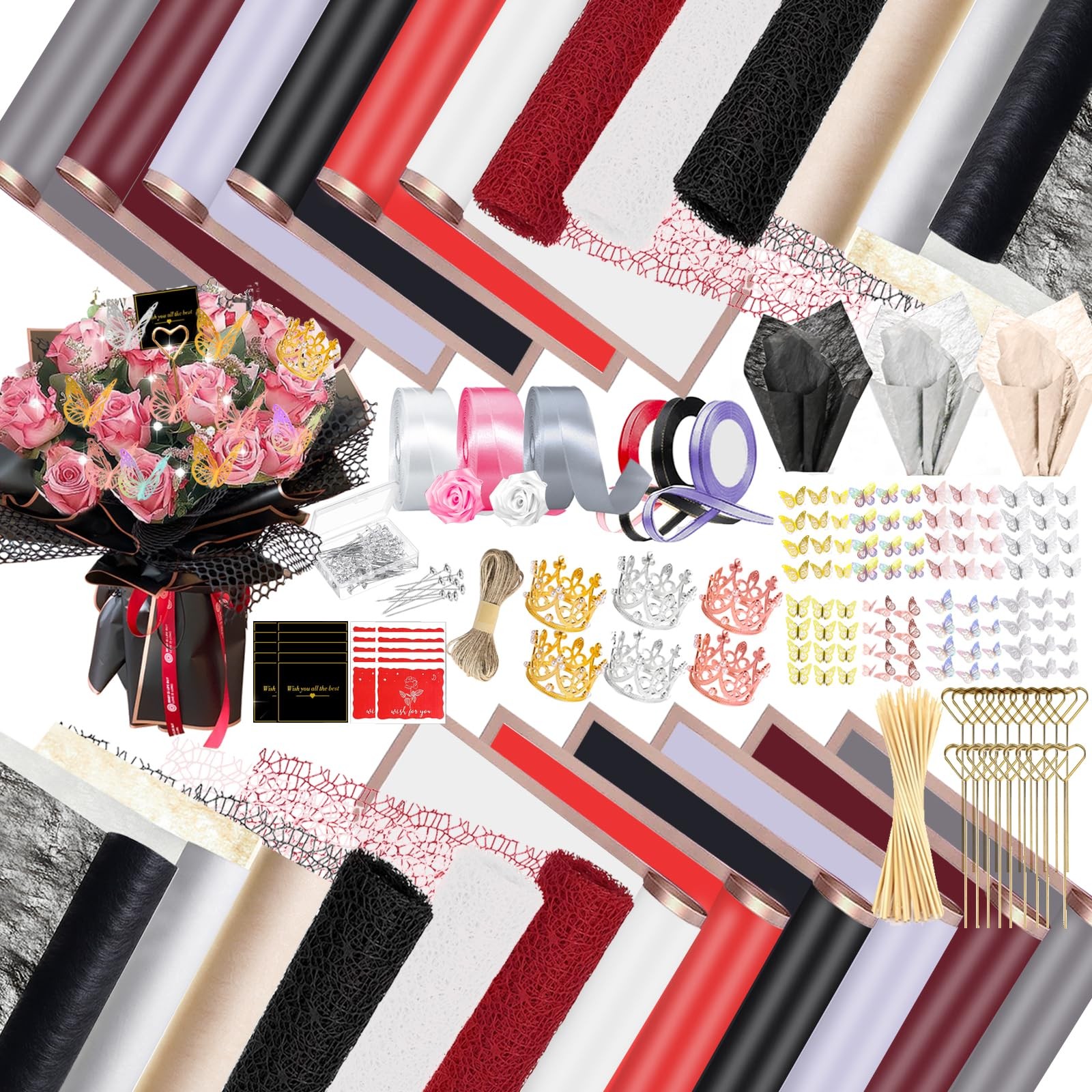 Kit With 120sheets Waterproof Floral Wrapping Paper