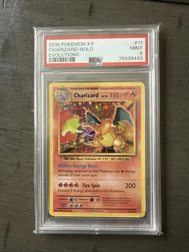 2016 Pokemon XY Evolutions Charizard Holo PSA 9 Mint #11/108