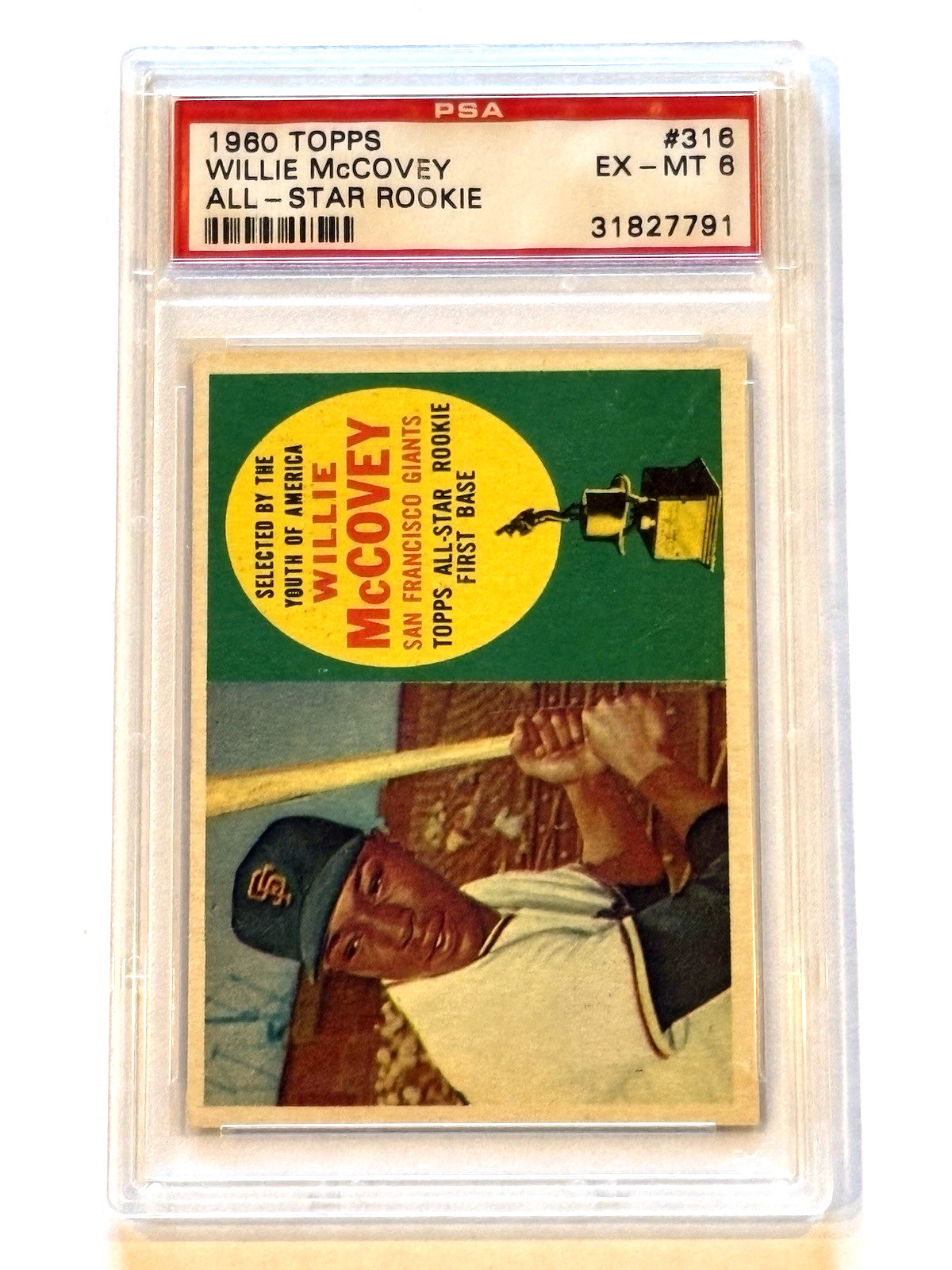 1960 Topps Willie McCovey Rookie #316 PSA 6 EX-MINT