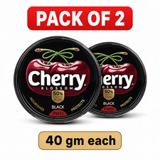 Cherry Blossom Wax Shoe Polish Black 40g Pack of 2 Leather Shine Protect FS