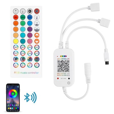 Bluetooth RGB LED Controller 4PIN Smart Music IR Remote 40Keys 5V/12V/24V