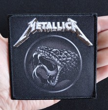 METALLICA BLACK ALBUM SNAKE LOGO LICENSED Sew On Band Woven Battle Jacket PATCH