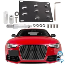For Audi A4 S4 A5 S5 A7 Front Bumper Tow Hook License Plate Mount Bracket