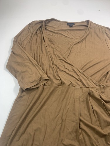 J Jill Dress Womens XL 3/4 Sleeve Lightweight Medium Length Casual Brown - Picture 3 of 19