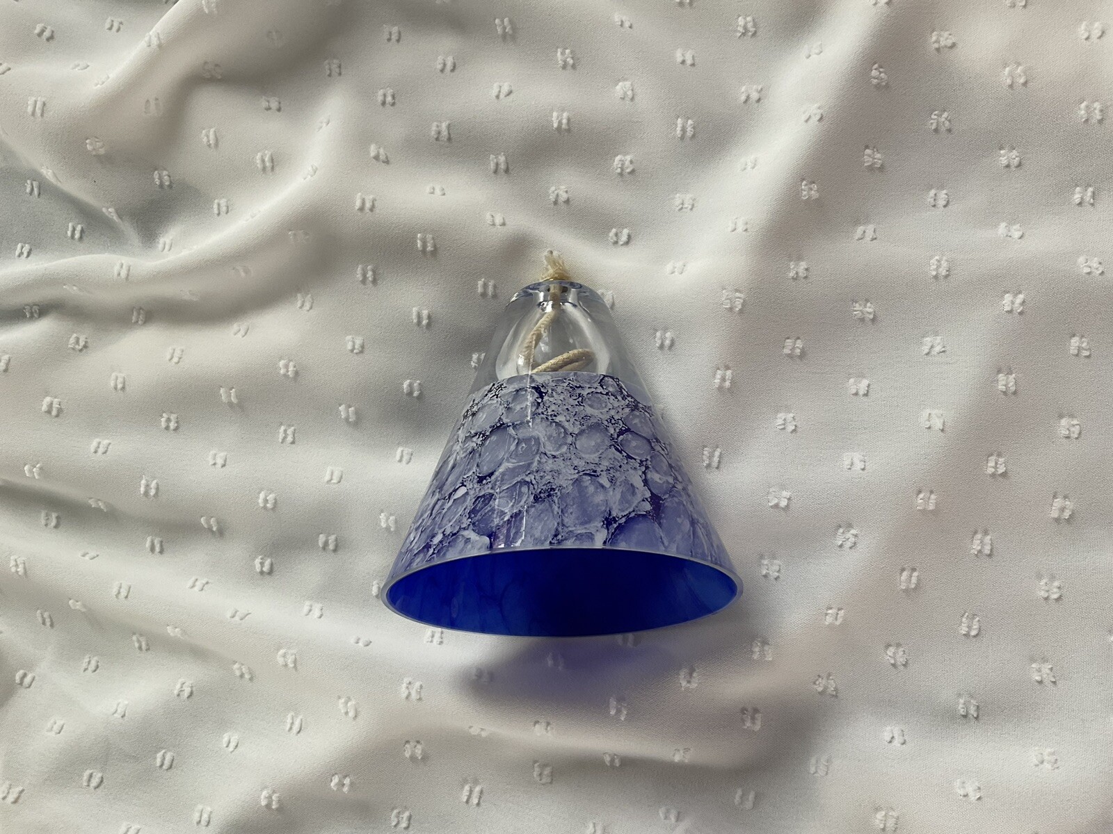 Diffuseur à mèche haut de gamme en verre soufflé bleu irisé chic