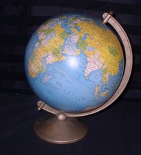 Reploge Globes Inc. 8" Simplified Tin Metal Globe, Made in USA 1960s/70s