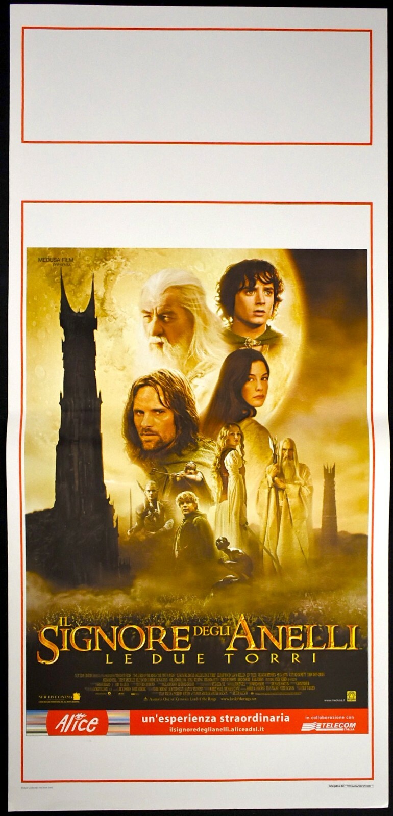 Locandina originale film Il Signore degli Anelli - Le due torri (2002) - Regia di Peter Jackson