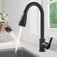 Kitchen Taps Pull out Spray head Black Sink Mixer tap Single Lever Faucet Modern