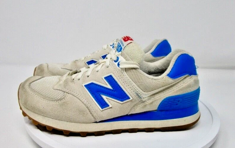 New balance red shop white and blue shoes