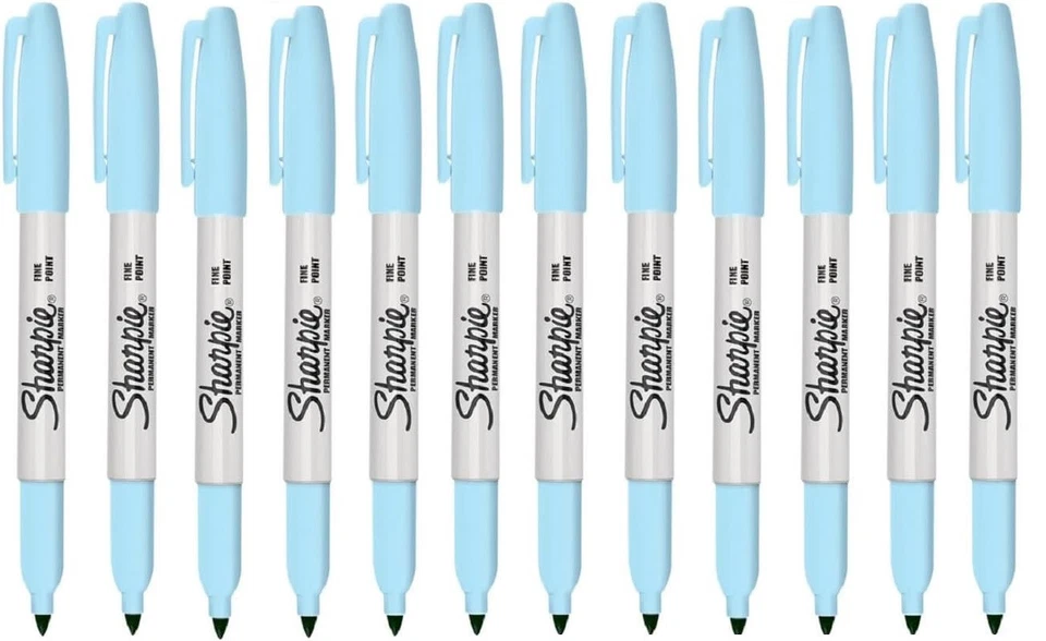 Sharpie Fine Permanent Marker Stift Limitierte Auflage Hellblau Topas 12 Packung