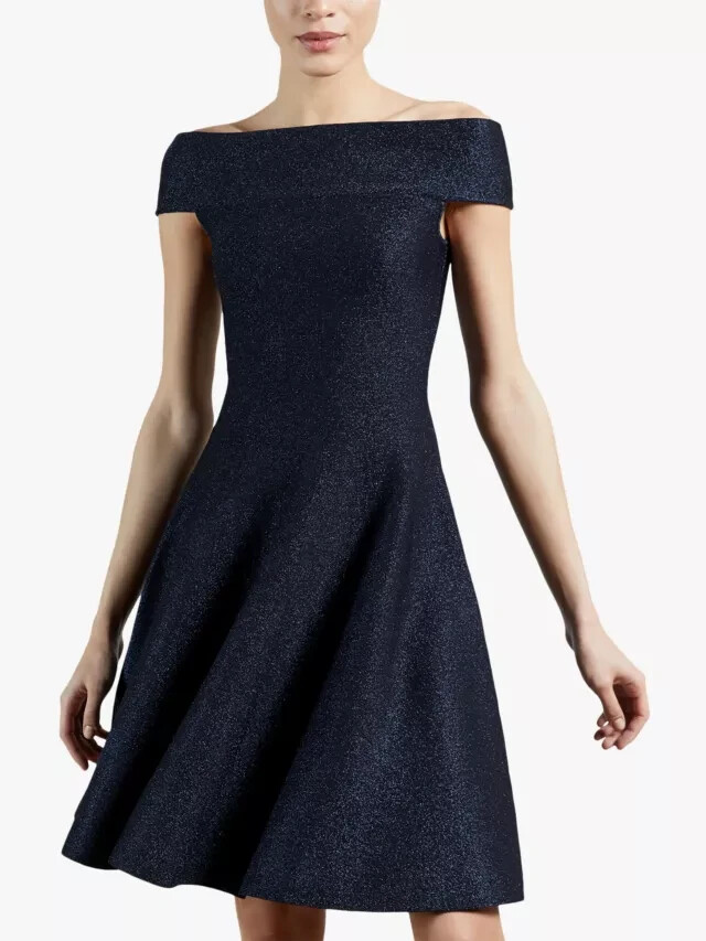 ted baker navy skater dress Ted Baker London Shelbiy Sparkly Skater Dress Navy US 10/12 NEW NWT