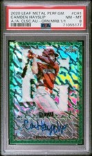 2020 Leaf Perfect Game AUTO Green 1/1 CAMDEN HAYSLIP Alabama Crimson Tide PSA 8