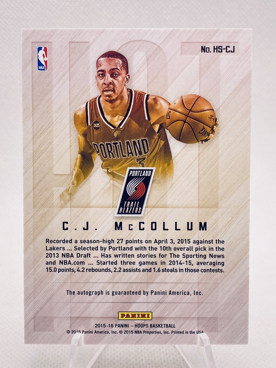 C.J. MCCOLLUM 2015-16 Panini NBA Hoops Hot Signatures Auto