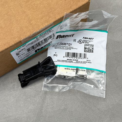 Neu 50 Stck. Panduit CJS688TGY Mini-Com Cat 6 geschirmt RJ45 TG Buchse Modul schwarz - Bild 6 von 13