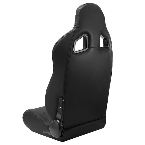 Black PVC Leather Left/Right Reclinable Elite Style Racing Car Seats + Slider eBay