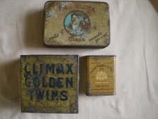 Climax Golden Twins-La Palina Cigar-Phillip Morris Cigarette Tins