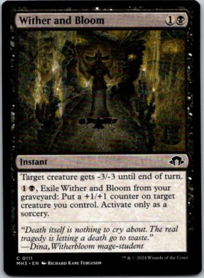 Magic the Gathering Wither and Bloom Modern Horizons 3 MTG Free Shipping