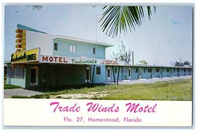 c1950's Trade Winds Motel Homestead Florida FL Unposted Vintage Postcard