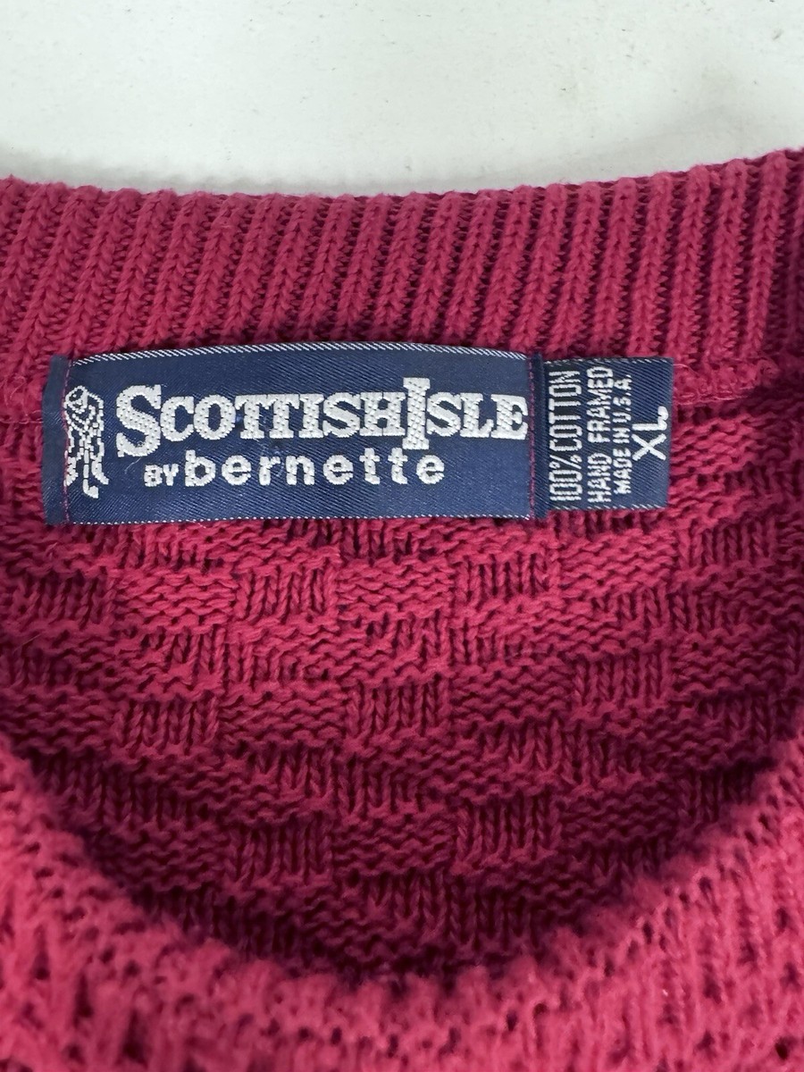 Vintage Bernette Scottish Isle Sweater Men's Xl Red Nordic Vintage Bernette Scottish Isle Sweater Men's Xl Red Nordic