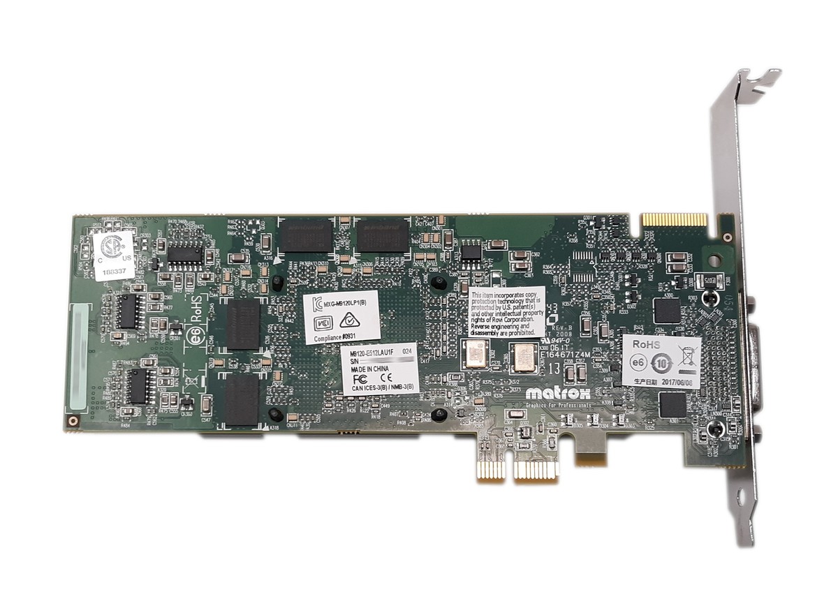 Matrox M9120-E512LAU1F Graphics Card | 512MB | PCI-E x1 | Low