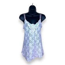 VINTAGE SMALL PASTEL PINK LACE CHEMISE SLEEVELESS GLAM RETRO
