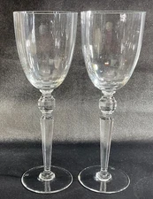 Set Of 2 Riedel Kongress 9 3/8" Water Glasses Goblet Clear With Optic Bowl