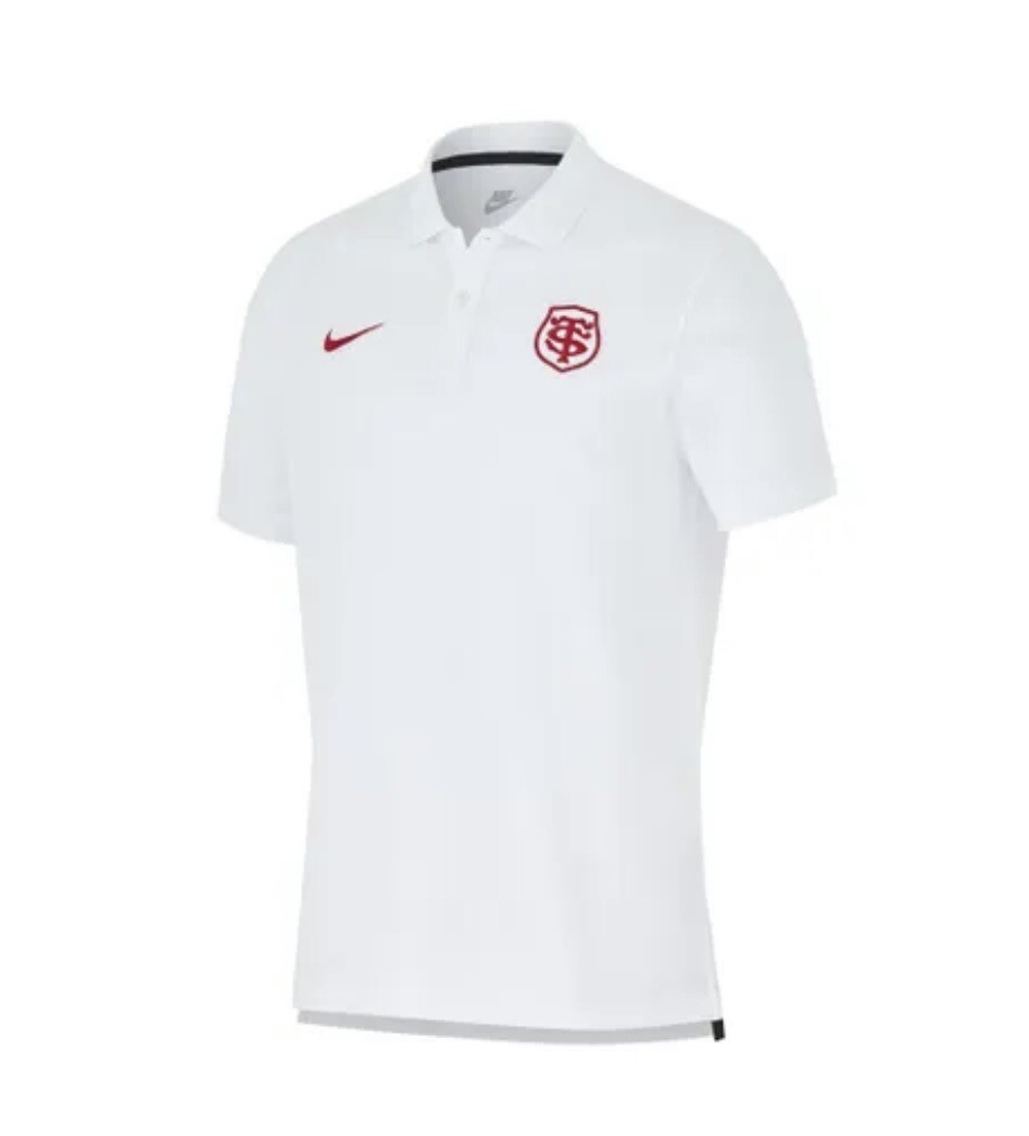 Polo Stade Toulousain Homme Blanc Anti-Transpiration en Coton