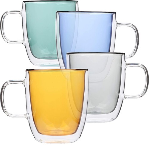 24 OZ Glass Coffee Mugs(1 Pack),Large Clear Coffee Mug,Glass Mugs with  Handles f | eBay