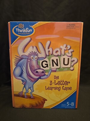 New And Sealed What's GNU The 3 Letter Learning Game Ages 5-8 2-6 Players