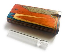 Wooden Dug Out Box 4  x 2  Inch. With One Hit Glass