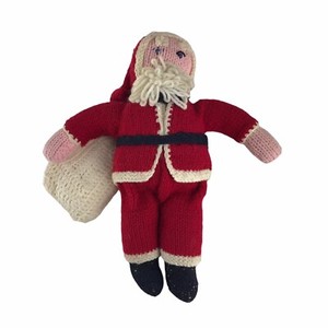 Vintage 1950s Crochet Santa Claus Doll Christmas Completed Craft Handmade 12"