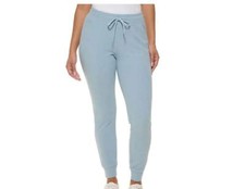 New Marc New York Ladies Ribbed Drawstring Fleece Jogger Blue Black S M L XL