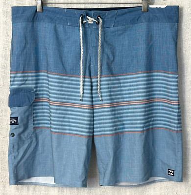 Billabong Recycler Series All Day Pro Men's Size 38 Blue Stripe 11'' Board Shorts