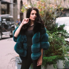 Women Winter Natural Fox Fur Warm Coat Real Fur Jackets Thick Outerwear Overcoat