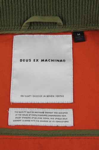 DEUS EX MACHINA GARTH BOMBER JACKET - Sz M Olive Green Winter Biker - Photo 13/14